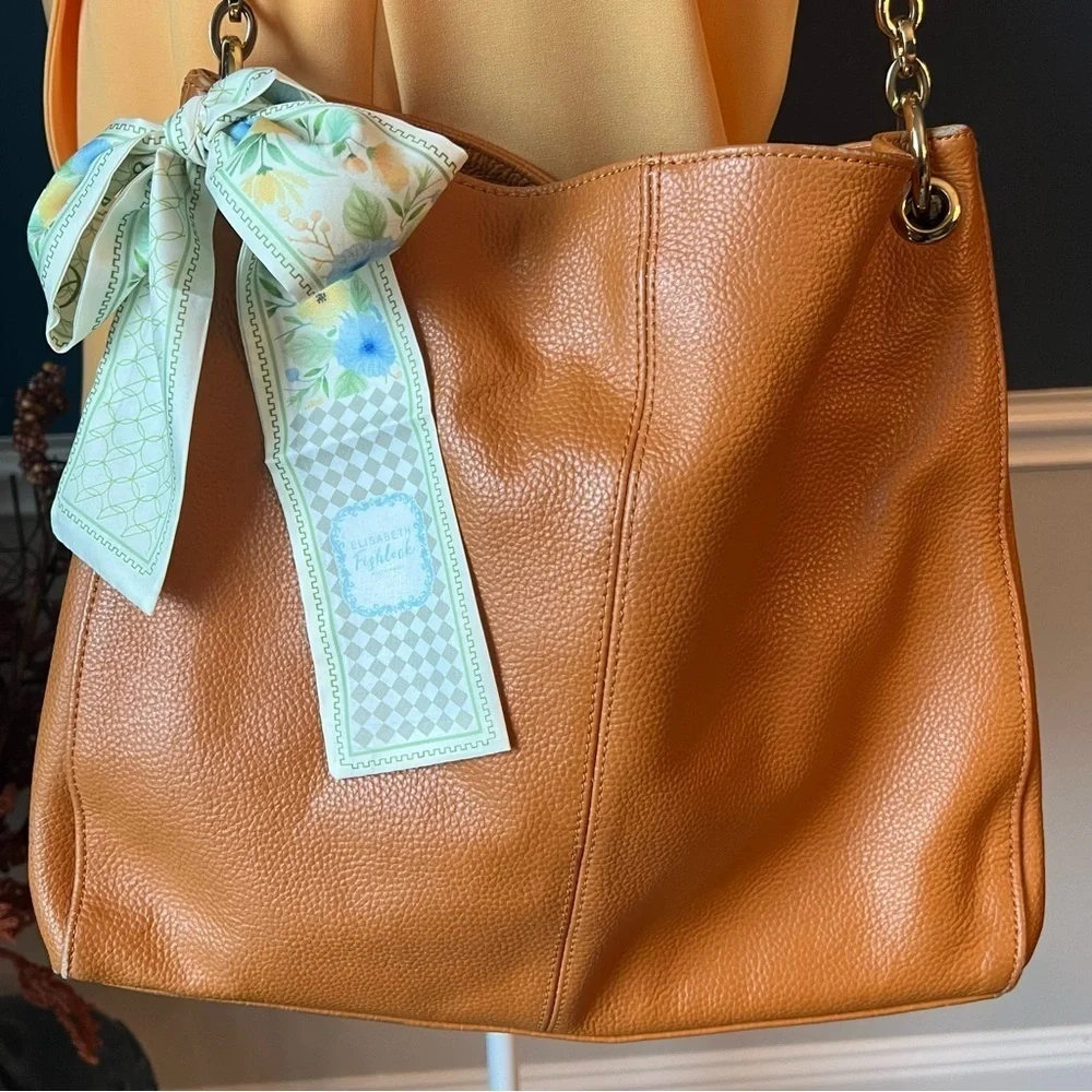 Elegant Currie & Pelle Tan Leather Handbag with Gold Accent
